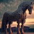 Trojan horse in the digital world, cyborg, ai, futuristic, threa